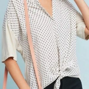 Porridge Cream Off White Polka Dot Top